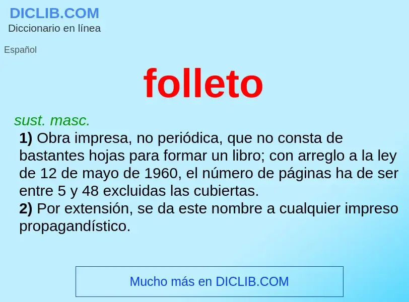 What is folleto - definition