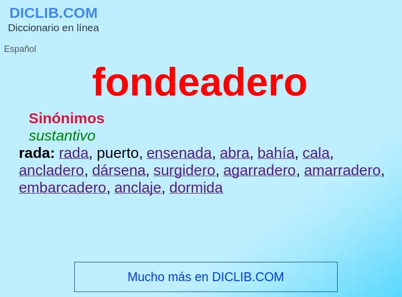 What is fondeadero - definition