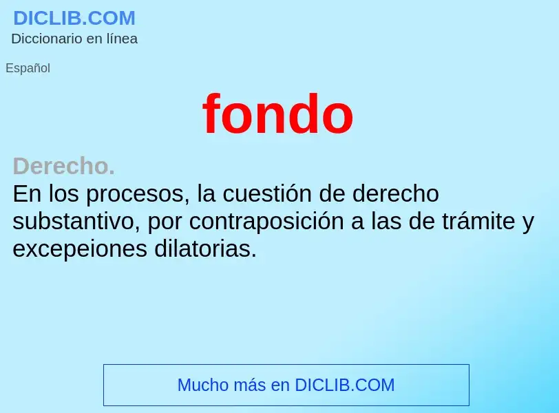 ¿Qué es fondo? - significado y definición