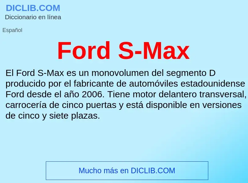 Τι είναι Ford S-Max - ορισμός