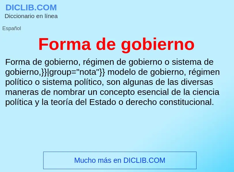 What is Forma de gobierno - definition