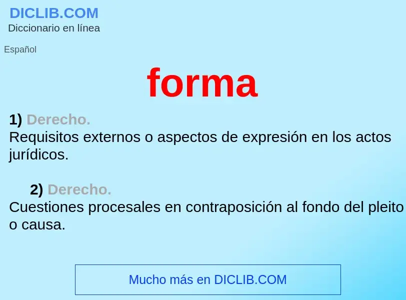 What is forma - meaning and definition