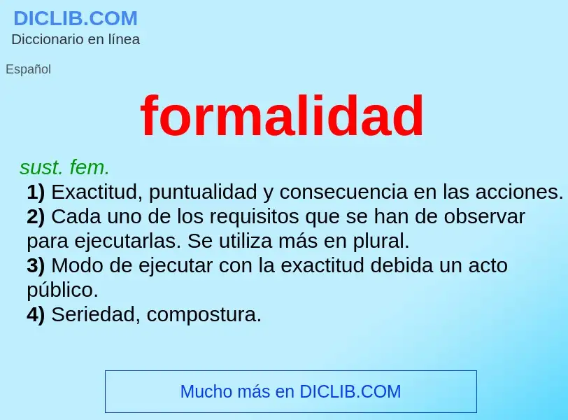 Was ist formalidad - Definition