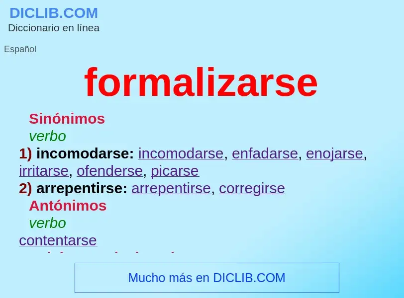 What is formalizarse - definition