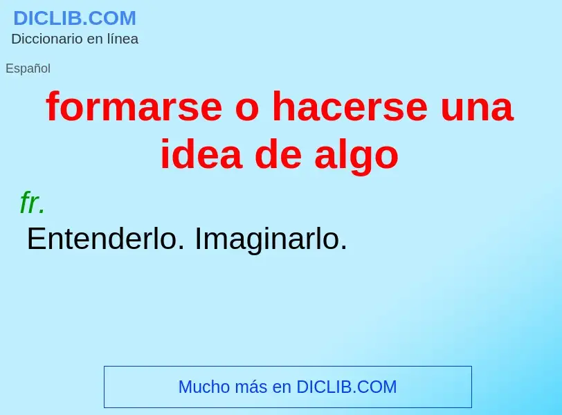 Was ist formarse o hacerse una idea de algo - Definition