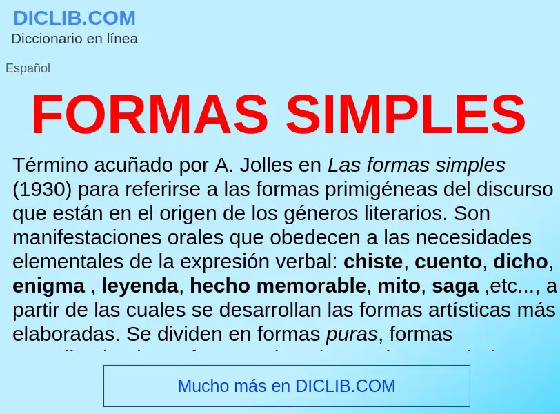 ¿Qué es FORMAS SIMPLES? - significado y definición