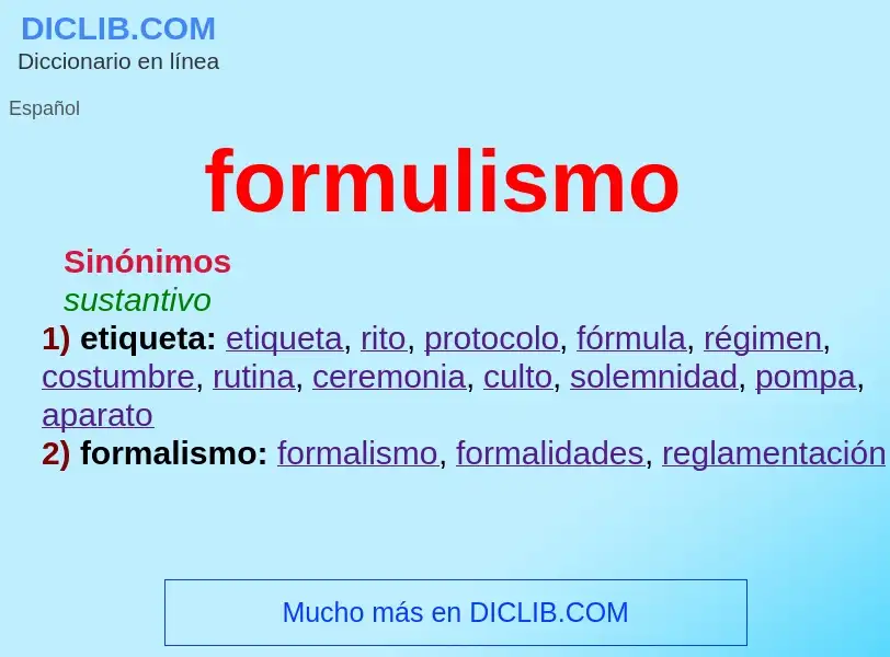 ¿Qué es formulismo? - significado y definición