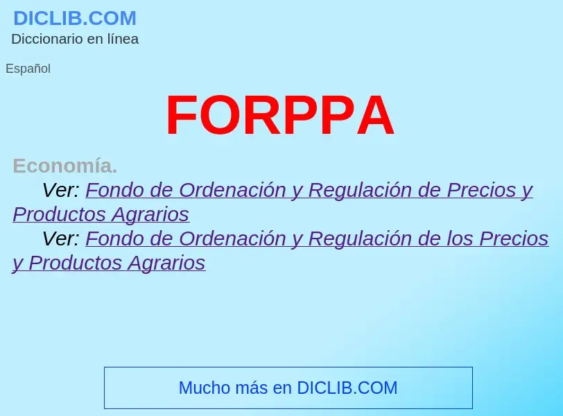 ¿Qué es FORPPA? - significado y definición