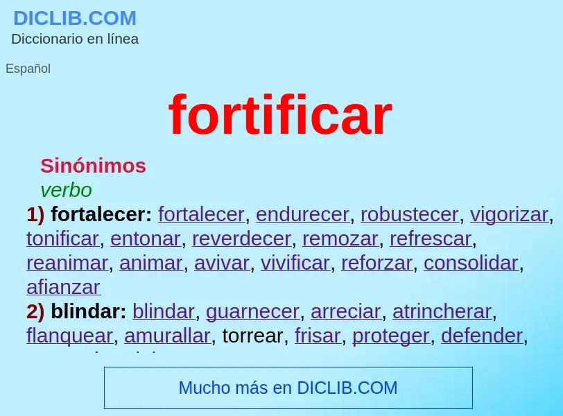 What is fortificar - meaning and definition