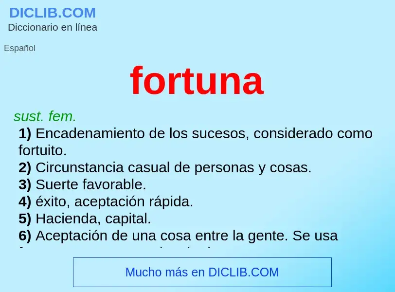 ¿Qué es fortuna? - significado y definición