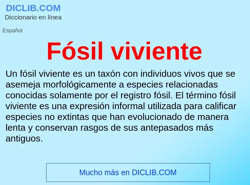 ¿Qué es Fósil viviente? - significado y definición