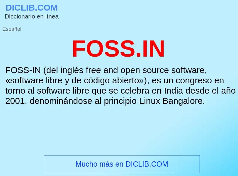 Qu'est-ce que FOSS.IN - définition