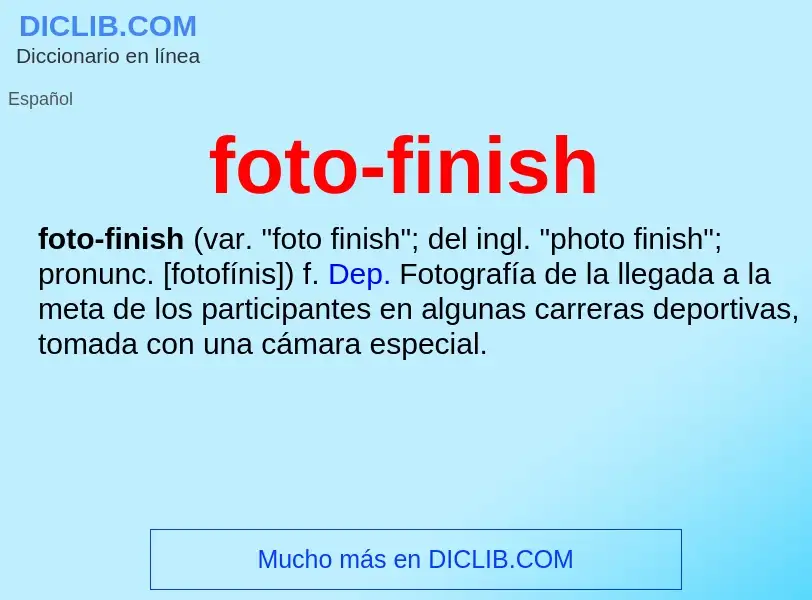 Что такое foto-finish - определение