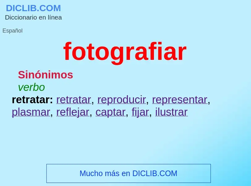 What is fotografiar - meaning and definition