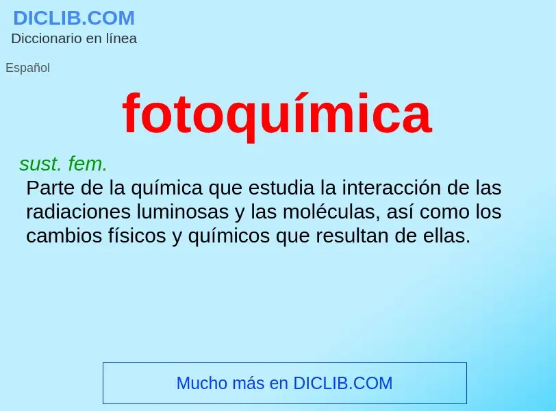 O que é fotoquímica - definição, significado, conceito