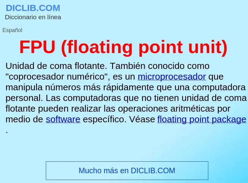 Что такое FPU (floating point unit) - определение