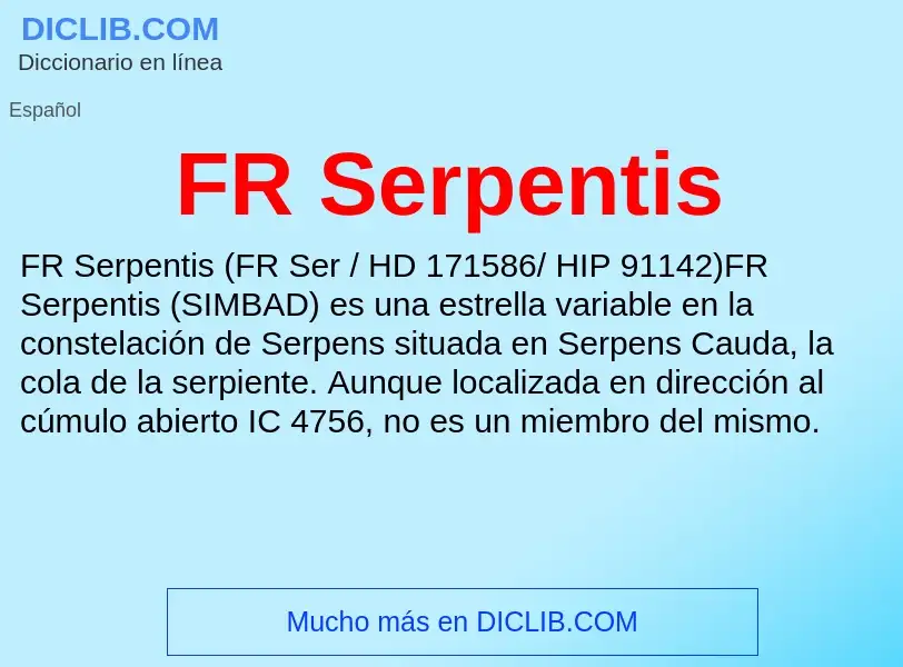 What is FR Serpentis - definition