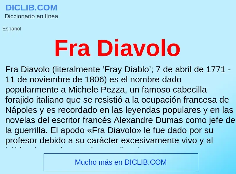 ¿Qué es Fra Diavolo? - significado y definición