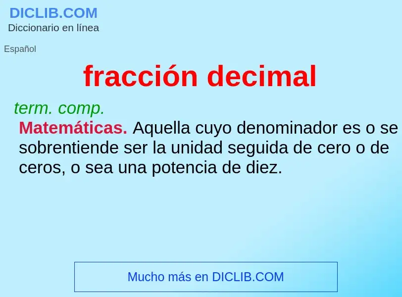 O que é fracción decimal - definição, significado, conceito