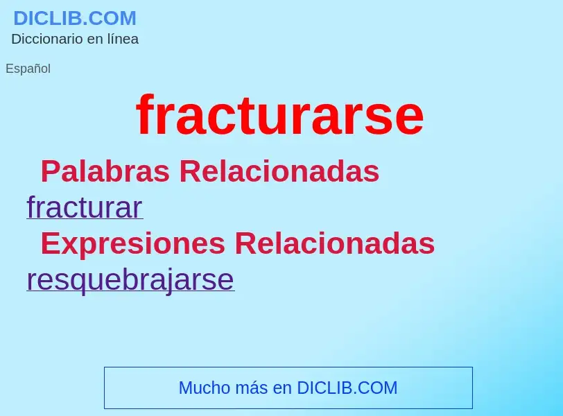 ¿Qué es fracturarse? - significado y definición