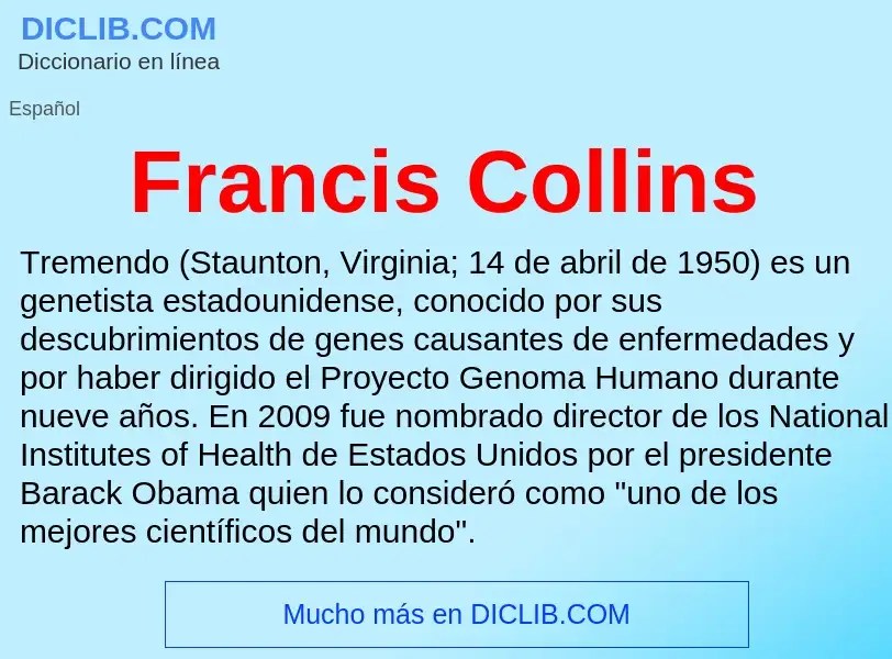 O que é Francis Collins - definição, significado, conceito