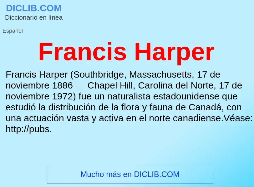 O que é Francis Harper - definição, significado, conceito