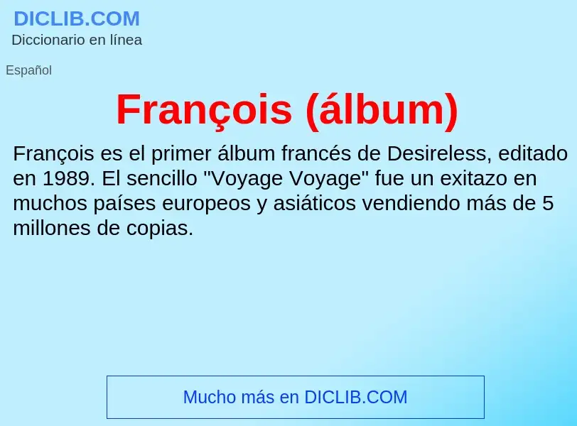 Che cos'è François (álbum) - definizione