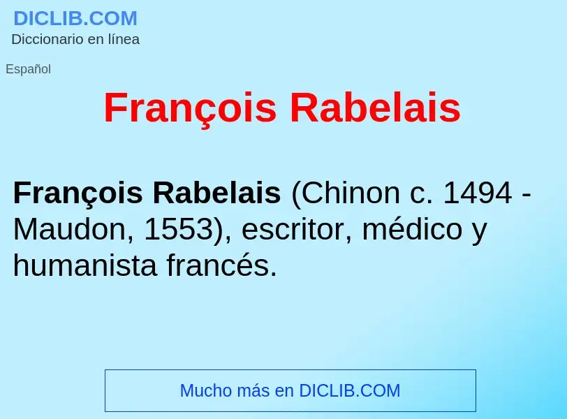 ¿Qué es François Rabelais ? - significado y definición