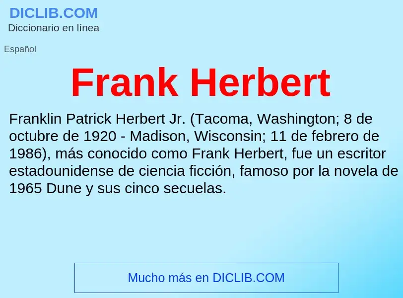 ¿Qué es Frank Herbert? - significado y definición