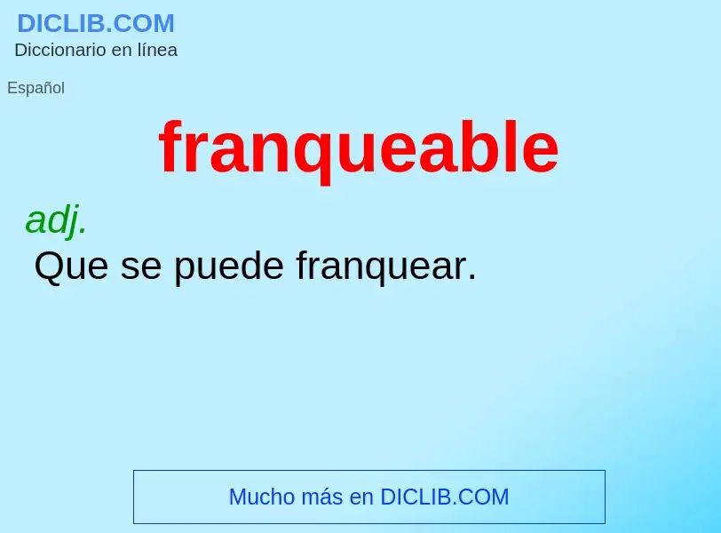 Что такое franqueable - определение