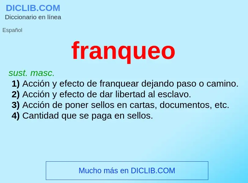 Was ist franqueo - Definition