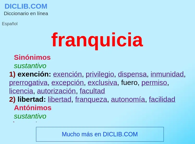 What is franquicia - definition