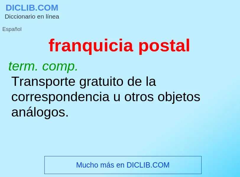 Что такое franquicia postal - определение