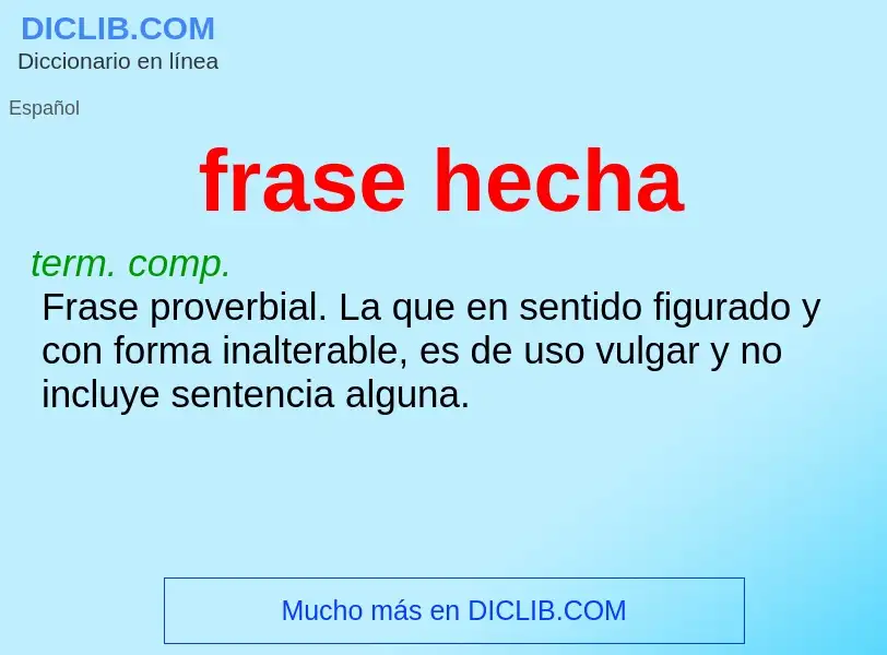 What is frase hecha - definition