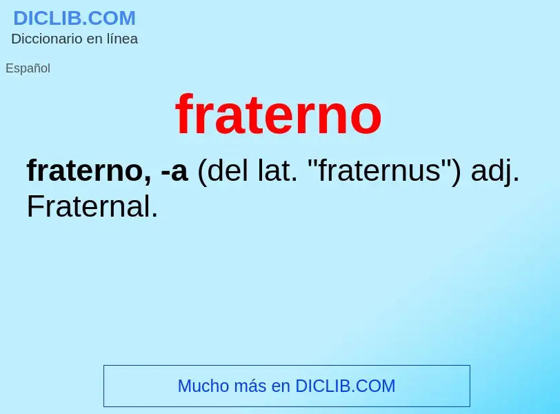 What is fraterno - meaning and definition