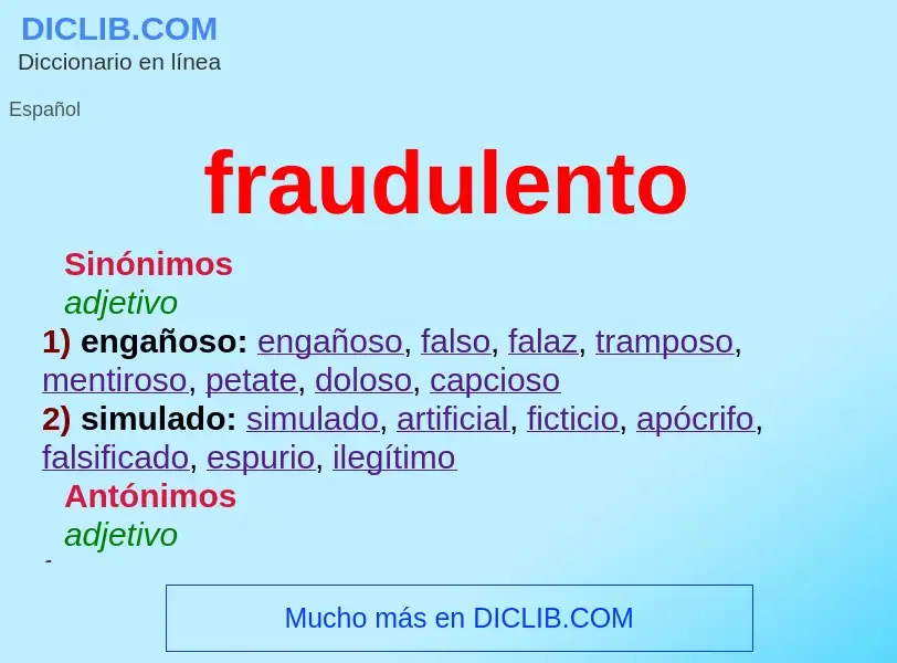 Wat is fraudulento - definition