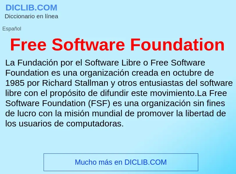 Wat is Free Software Foundation - definition