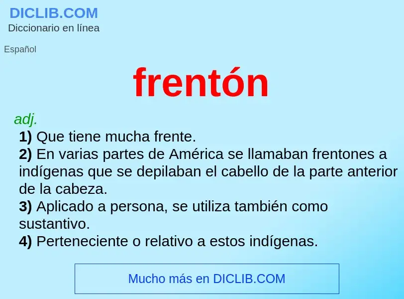 ¿Qué es frentón? - significado y definición