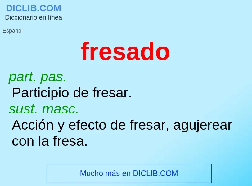 ¿Qué es fresado? - significado y definición