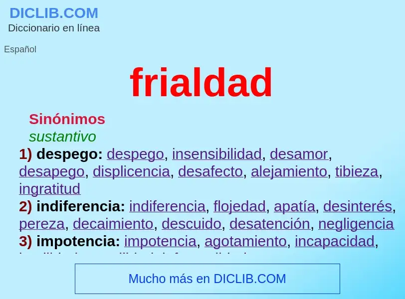 Wat is frialdad - definition