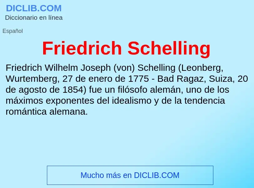 What is Friedrich Schelling - meaning and definition