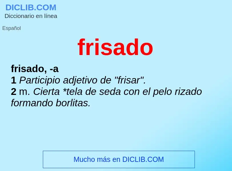 O que é frisado - definição, significado, conceito