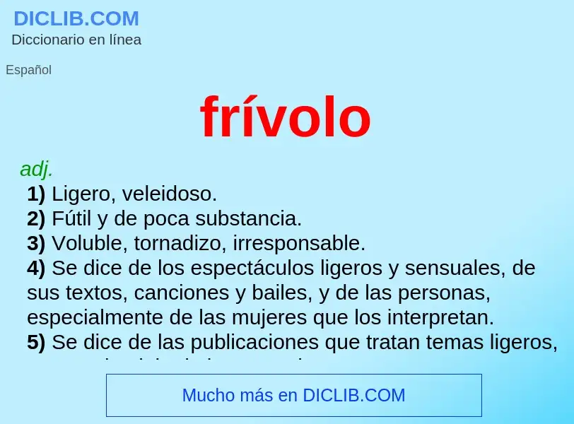 What is frívolo - definition