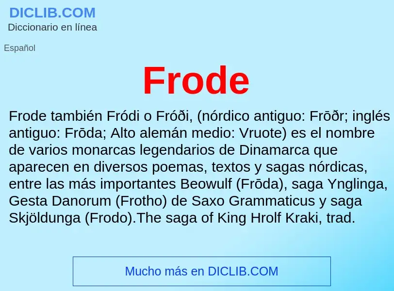 ¿Qué es Frode? - significado y definición