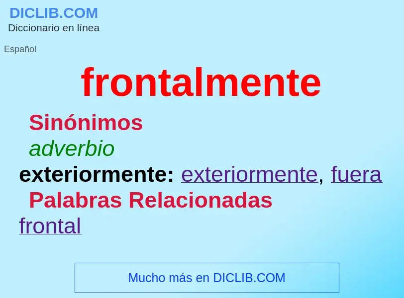 What is frontalmente - definition