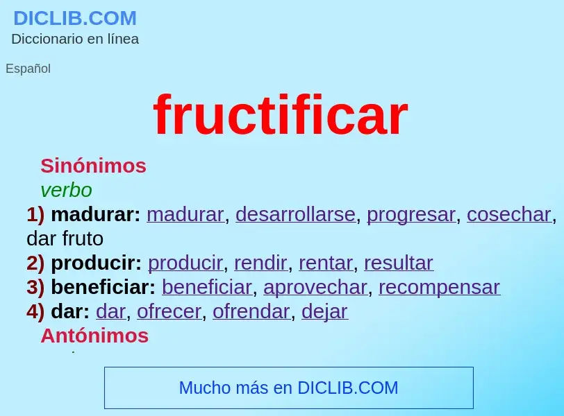 Was ist fructificar - Definition