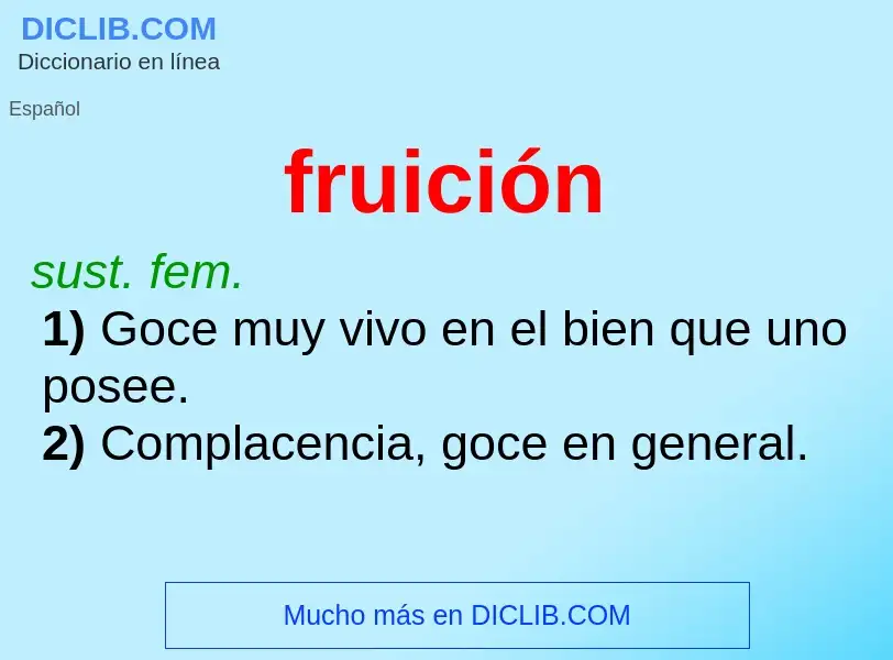 Wat is fruición - definition