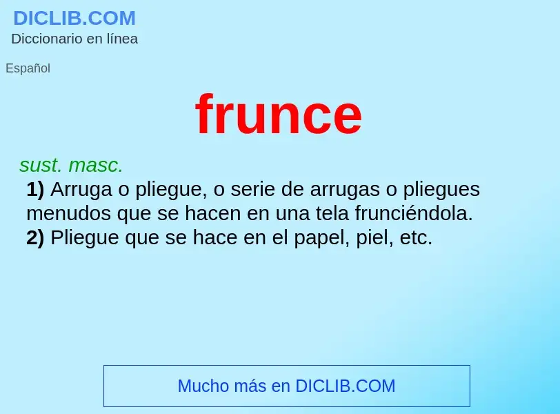 Wat is frunce - definition