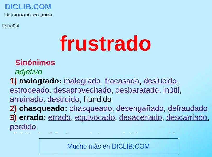 What is frustrado - meaning and definition