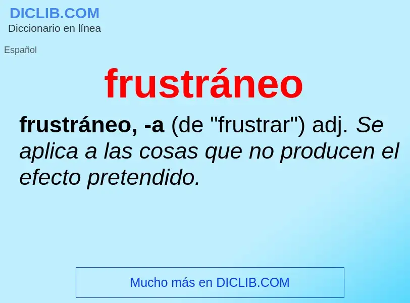 O que é frustráneo - definição, significado, conceito